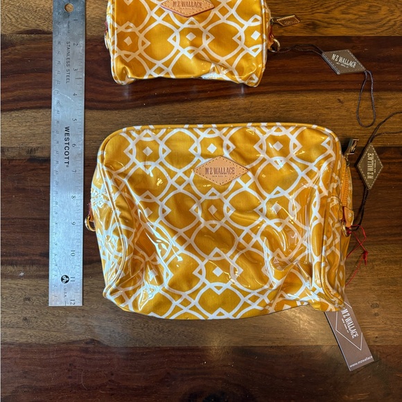 MZ Wallace Geometric Yellow and White Cosmetic Pouch Set - Picture 8 of 10